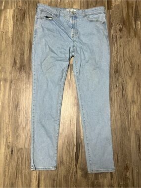 PacSun Mens Stacked Skinny Jeans Light Wash Stretch Denim 36x30 Blue